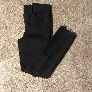 Black distressed Madewell denim jeans